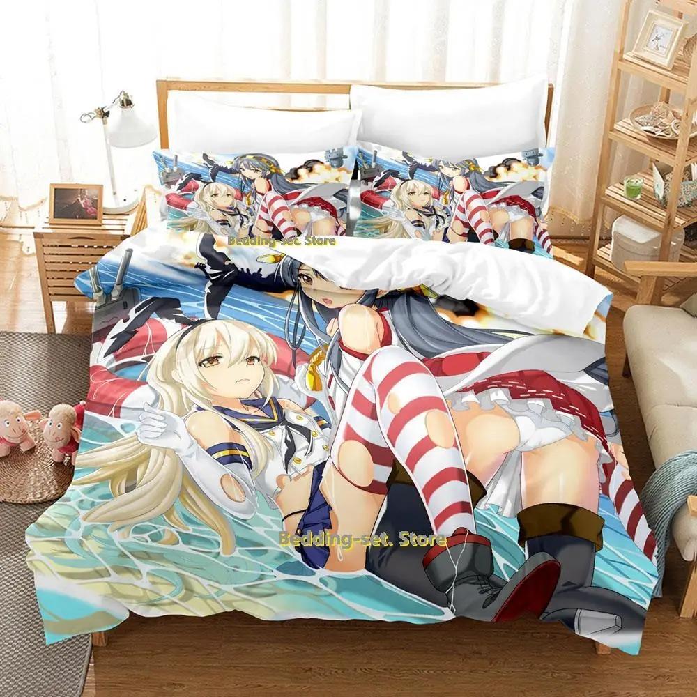 Аниме Постельное белье Kantai Collection Односпальное Двуспальное Полное Queen King Размер Пододеяльник для Спальни Взрослого Ребенка