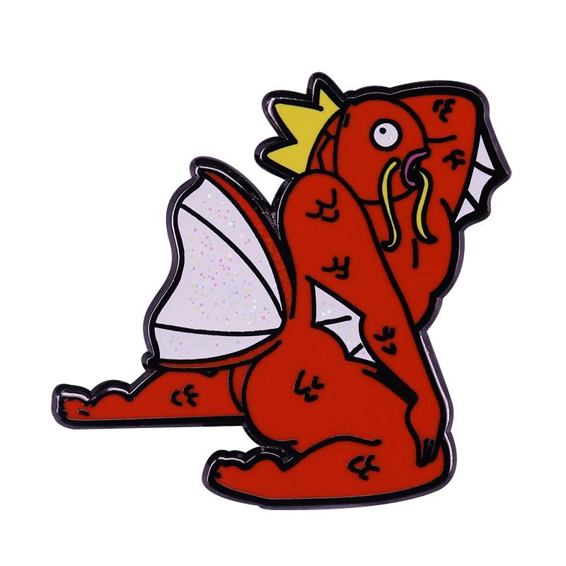 Mermaid Anime Lapel Pins Backpack Jeans Enamel Brooch Pin Women Fashion Jewelry Gifts Kawaii Red Fish Cartoon Badges