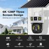 V380 Pro Solar WIFI IP Camera CCTV 12MP 6K Outdoor 4G SIM Two Lens Three Screen Auto Tracking Security Surveillance PTZ Camera