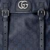 Gucci Ophidia Logo Large Capacity Canvas And Leather Backpack Men Backpacks Blue Black 598140-FABHU-8442