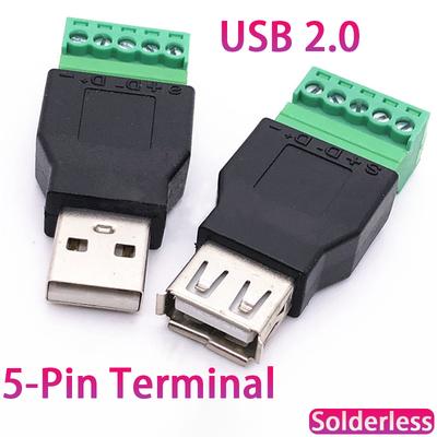 1 шт. USB 2.0 Тип Папа Мама Поворот 5-контактный Терминал USB Поворот Терминал Избегайте Пайки Штекеры USB Штекер Папа Головка Мама Головка Разъем