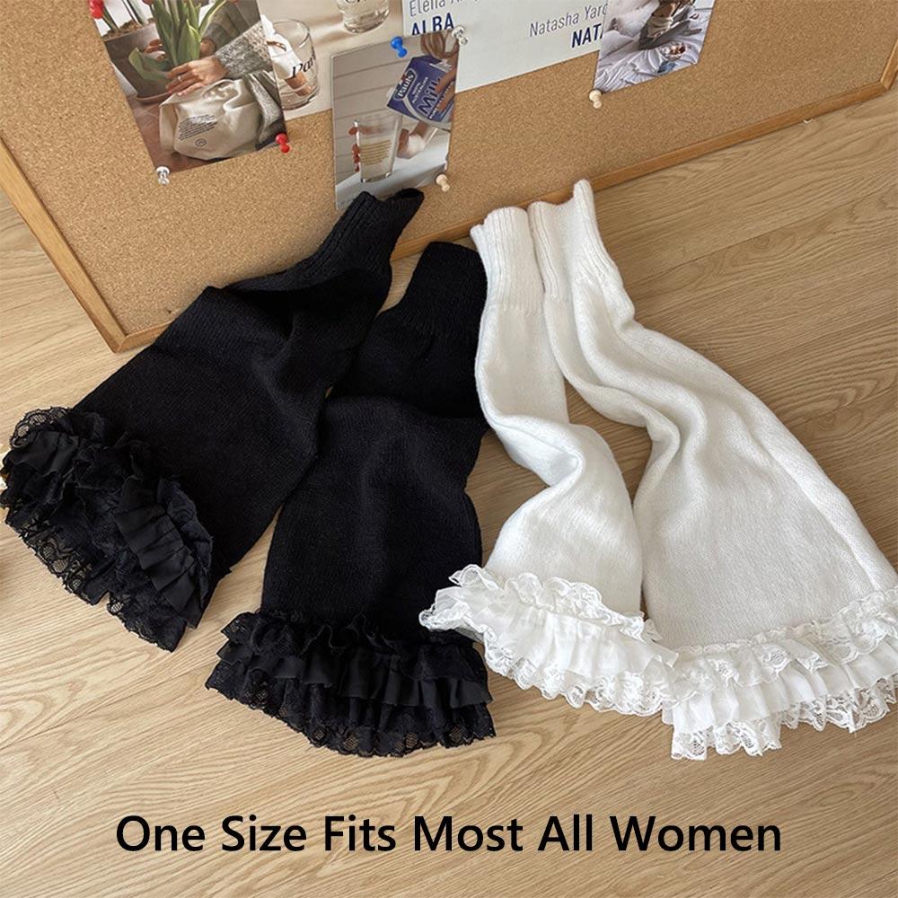 Японские JK Кружевные Гетры с Расклешенным Голенищем Лолита Гольфы для Сапог Свободные Вязаные Длинные Носки для Женщин и Девушек