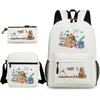 New Kapibara Student School Bag Fashion Popular Backpack Shoulder Bag Pencil Bag Three-piece Set