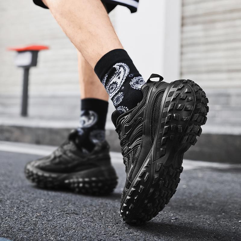 Парные повседневные спортивные туфли на толстой подошве с высокой посадкой, весна/лето, новые прочные и амортизированные кроссовки для бега