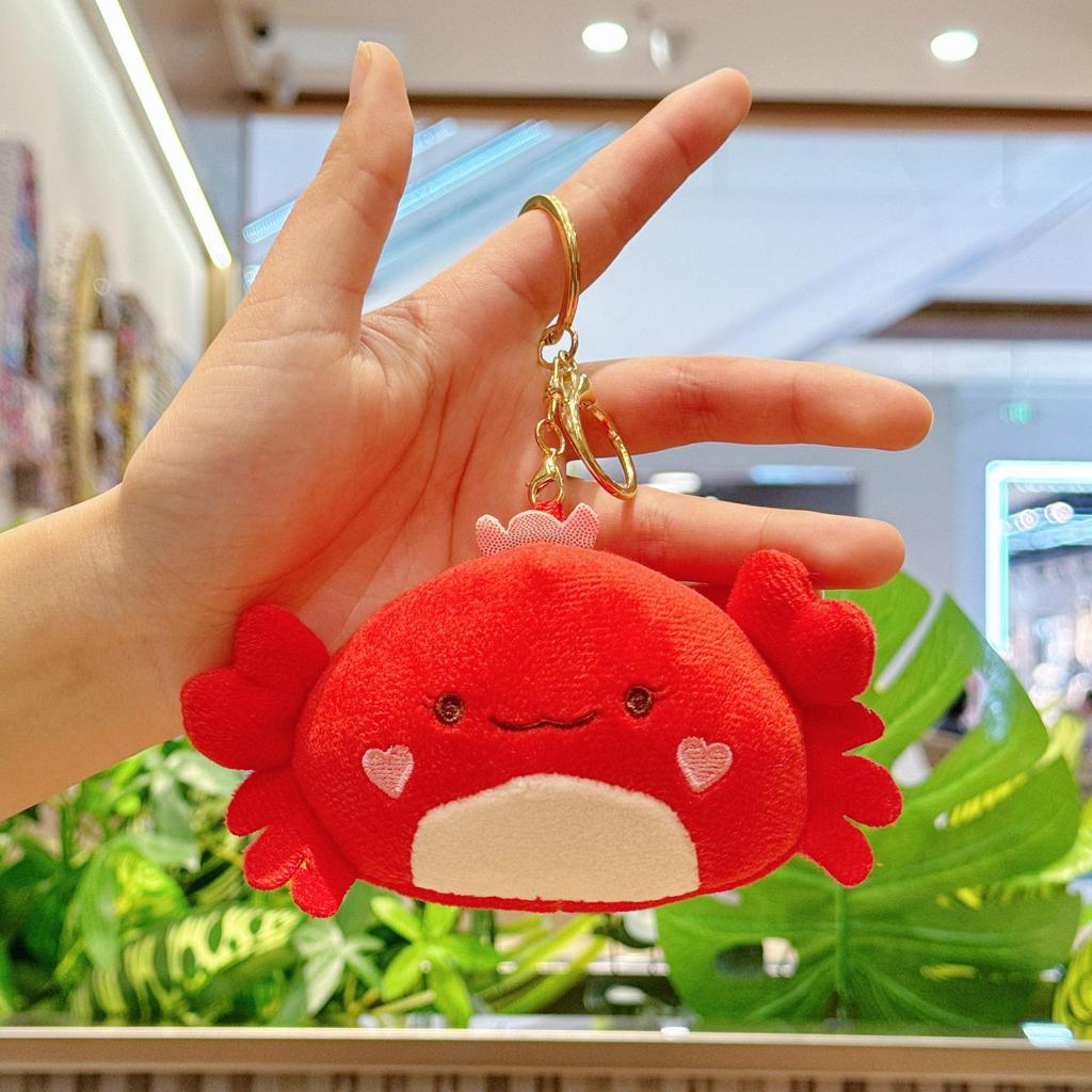 Мультяшный плюшевый брелок-краб - Морское животное, украшение для рюкзака