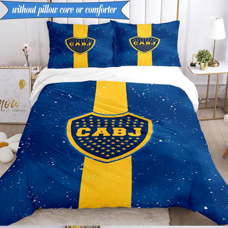 3PCS Boca Juniors Football Club Design Soft Bedding Set,Including 1pc Duvet Cover And 2pcs Pillowcases Perfect for Bedroom, Dormitory, Fan gift