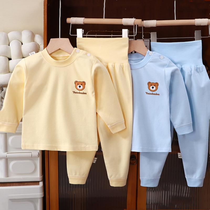 2 шт./компл. Осенне-зимняя детская пижама для мальчиков и девочек, комплект детской одежды для сна, хлопковая толстая куртка с подкладкой, теплая домашняя одежда, комплект одежды для сна, детская одежда, комплект пижамы