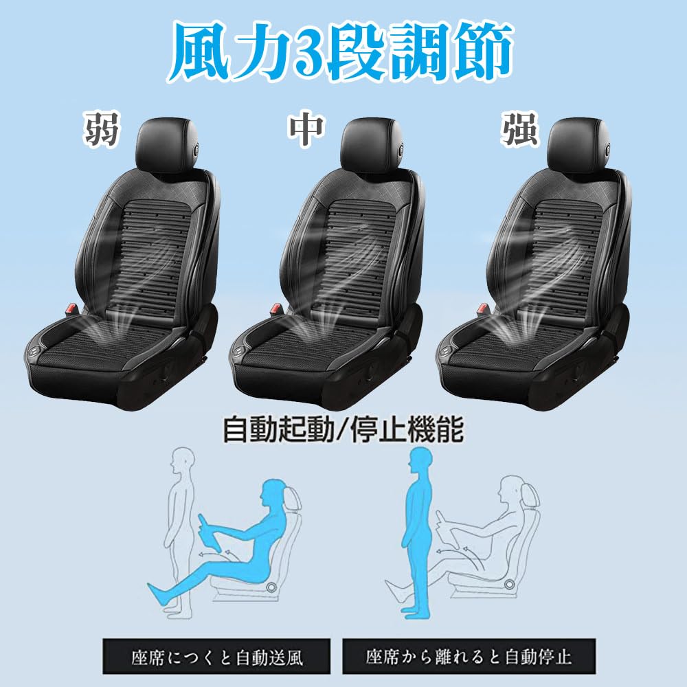 Ceskony Seat with 2 Large 2025 Summer Limited Edition 48 Cool Air 3 Levels of Automatic 2 USB Charger DC12V Air Car Seat Seat Passenger Easy Heat