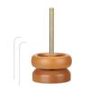 Bead Spinner Bowl Wooden Rapid Beading Device Embroidery Bead Threader for Jewelry Making DIY