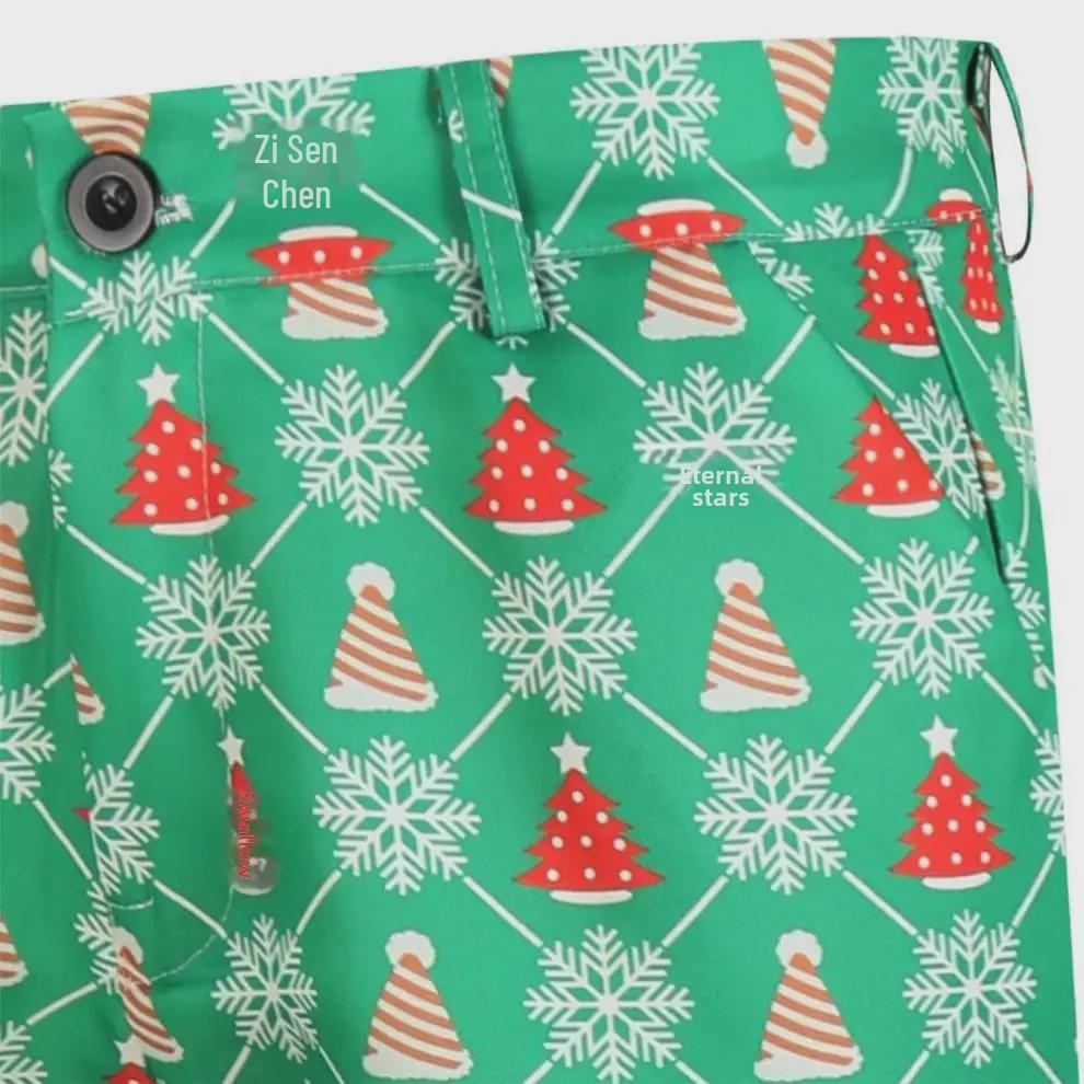 2024 Осень/Зима Повседневный костюм с рождественским принтом 3D и брюки в комплекте - 2 предмета
