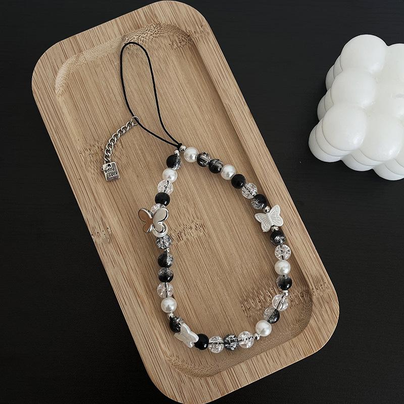 DIY маленький свежий хрустальный бант цветы любовь жемчужный браслет женская любовь цепочка для мобильного телефона защита от падения аксессуары для мобильных телефонов