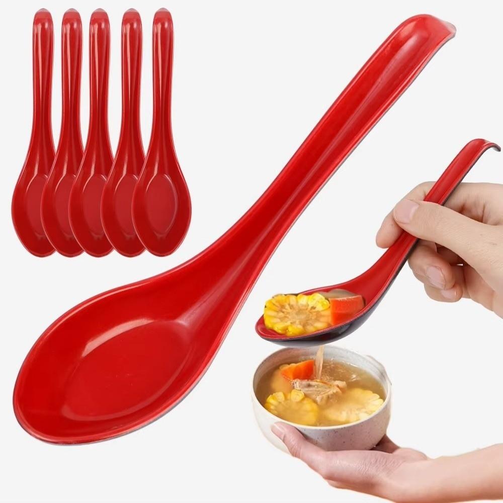 1/5/10pcs Heat-resistant Soup Spoon Bicolor Rice Spoons Japanese Style Tablespoon Kitchen Cutlery
