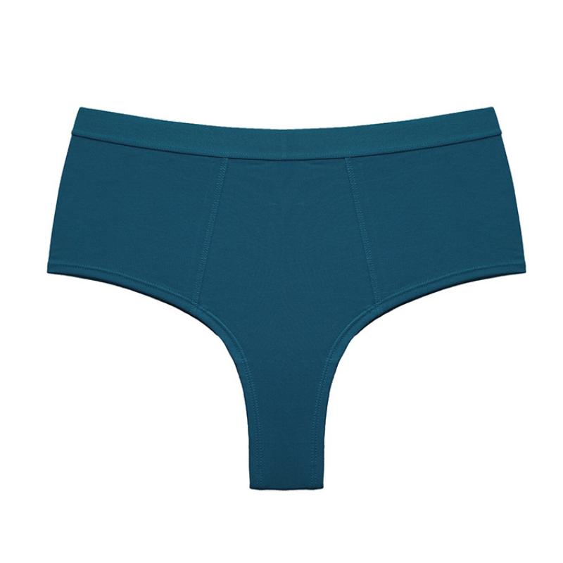 Pure Color Comfortable Cotton Simple Basic Women's Cotton Mid Waist Half Buttocks Large Briefs