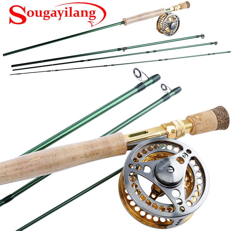 Fishing Rod and Reel Portable Combo Carbon Fiber Fly Fishing Pole with CNC-machined Reel Set