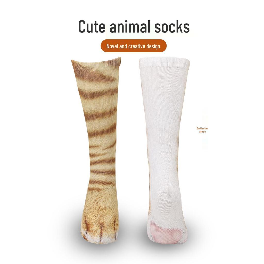 Носки до середины икры с когтями животных - Смешные носки с принтом для взрослых и детей