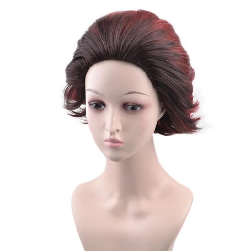 Короткий парик 30 см, косплей, истребитель демонов Kimetsu no Yaiba Tanjiro Kamado Tanjirou, костюм из синтетических волос для мужчин и женщин, карнавальный парик для вечеринки