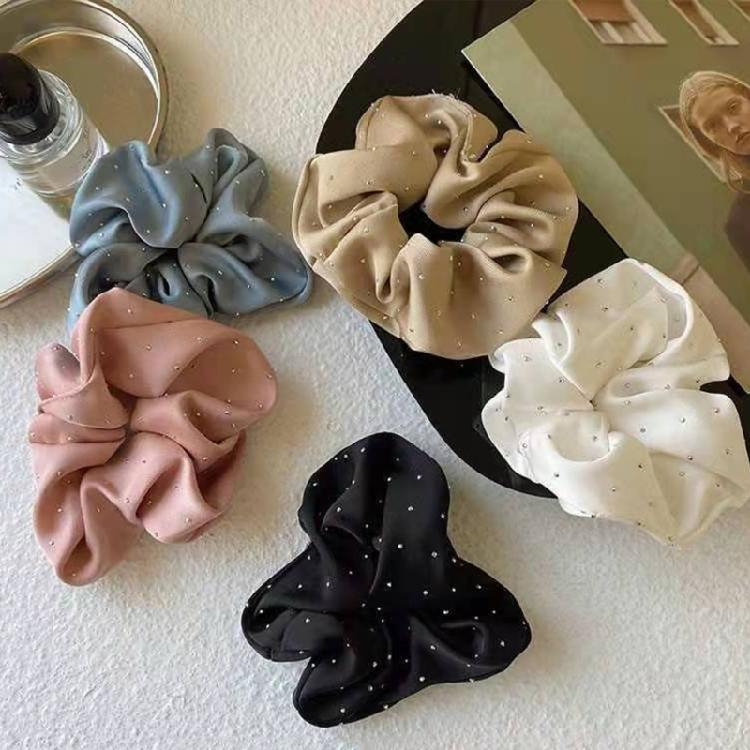 Sparkling Ponytail Holder Soft Textured Scrunchies for Stylish Women Girls Elegant Hair Accessories Hair Styling Tools