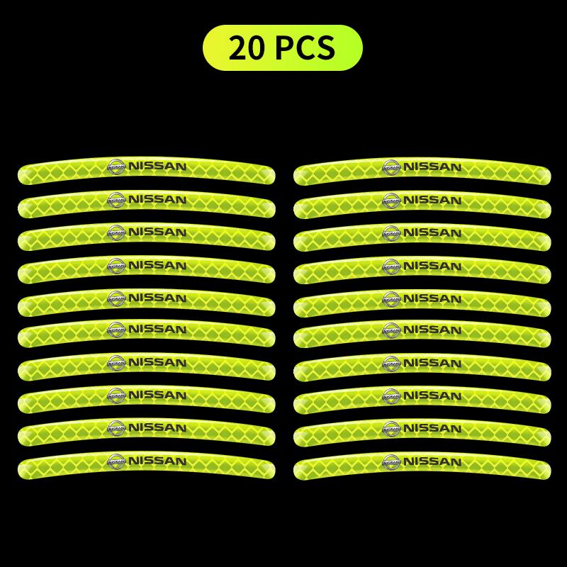 Светоотражающие наклейки на ступицу колеса автомобиля, светящиеся аксессуары для обода шины для Nissan Nismo Almera Tiida Juke Teana Qashqai 350Z 370Z GTR