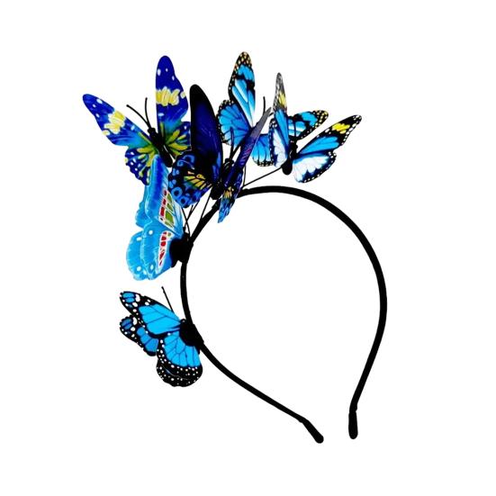 Женская повязка на голову с разноцветными бабочками, декор для свадебных волос, вечеринки, косплей, Хэллоуин, аксессуары для волос