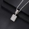 Zircon Inlaid Rock Sugar Initial Pendant Necklace - European & American Hip-Hop Style