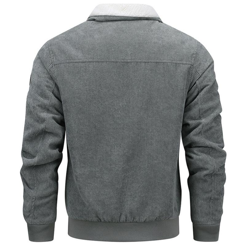 Зимняя вельветовая куртка мужская повседневная утолщенная флисовая подкладка теплая парка походная кемпинговая меховой воротник ветрозащитное рабочее пальто