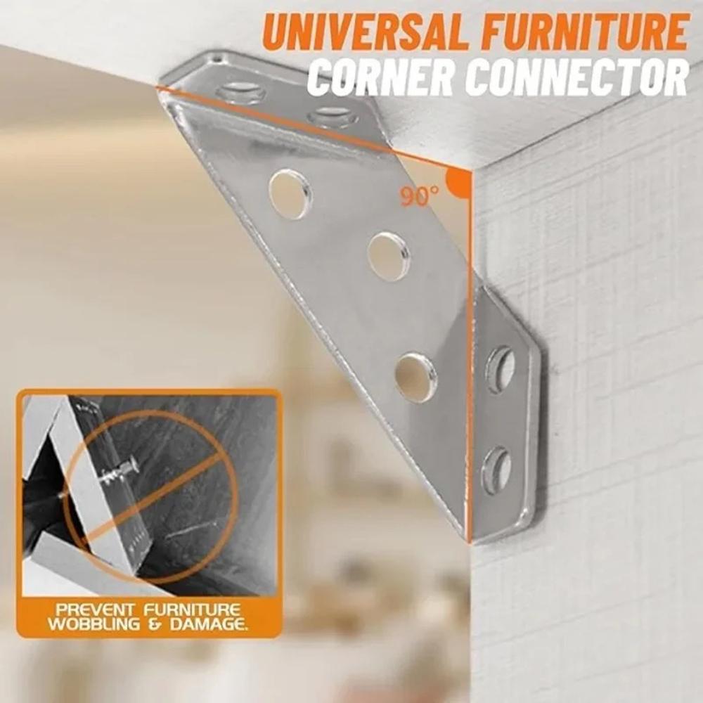 20 Pieces Thickened Stainless Steel Corner Brackets, 90° Right-Angle Mounts & Furniture Connectors with Screws Included