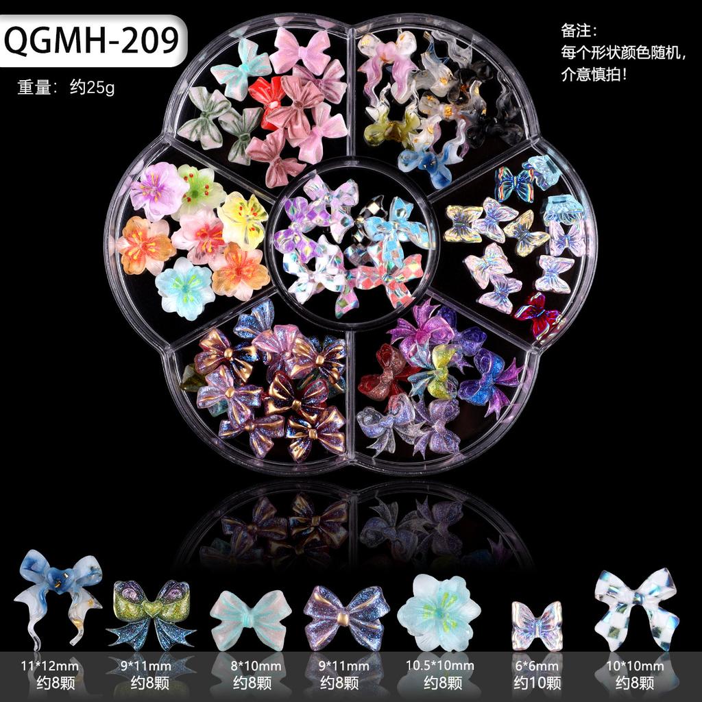 Nail Art Accessories Resin Simulation Biscuits Ice Cream Cute Cartoon Three-Dimensional Accessories Nail Mixed Bow