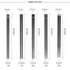 5 Pairs Black Japanese Chinese Chopsticks Eating Food Sushi Sticks Reusable Alloy Korean Chopsticks Set Healthy Kitchen Tableware