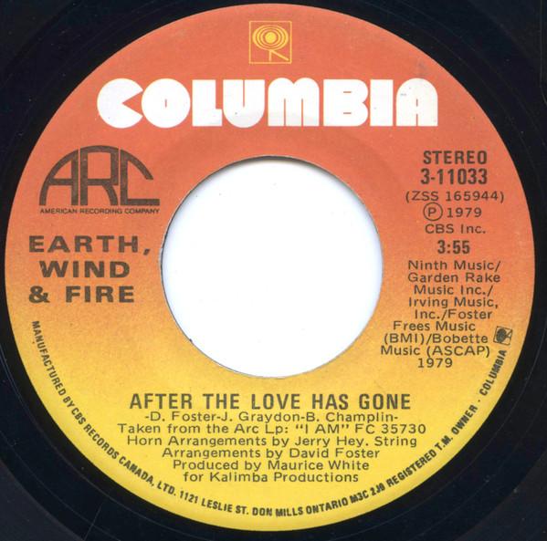 7-дюймовая пластинка EARTH WIND FIRE After The Love Has Gone 311033 Columbia 1979 Канада SoulFunk Б/у