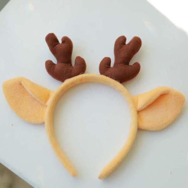 Velvet Rudolph Headband Brown Christmas Party Props