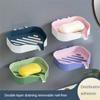 Wall Hanging Soap Box Drain Soap Holder Bathroom Shower Soap Holder Sponge Storage Tray Creative Sucker Water-free