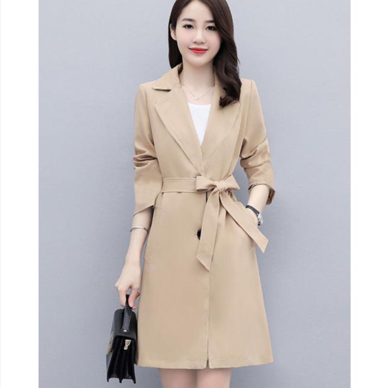 Ветровка женская средней длины, куртка в британском стиле, темпераментная мода, высокое качество, свободное пальто в корейском стиле