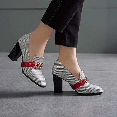 Модные новинки 2024 года на распродаже. Модные туфли на толстом каблуке большого размера 48. Сексуальные женские туфли-лодочки. Элегантные офисные туфли на высоком каблуке. Туфли-лодочки.