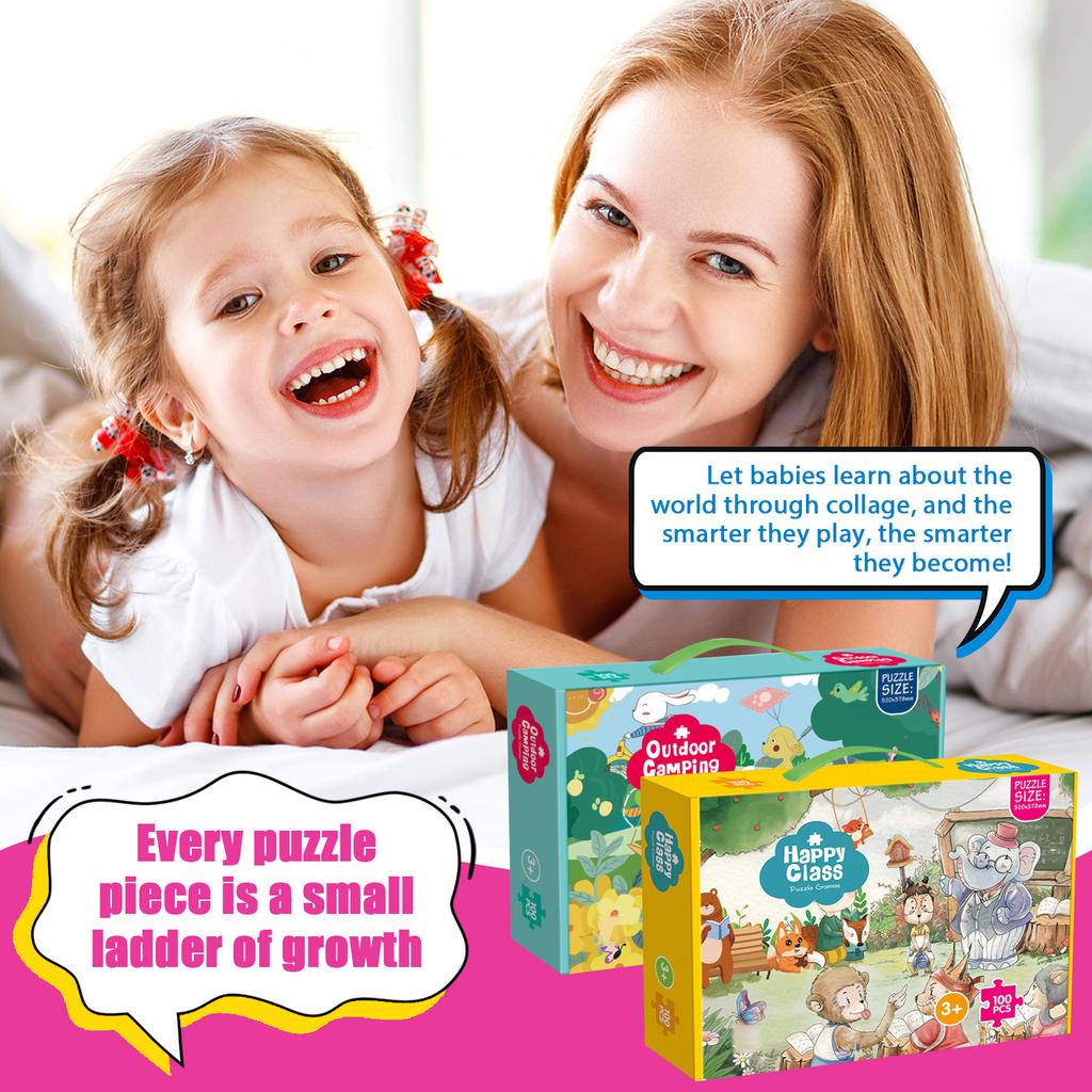 100 шт. Продвинутые развивающие пазлы для детей, для детского сада, мальчиков и девочек, сборные игрушки для раннего развития. Толщина пазла 1 см