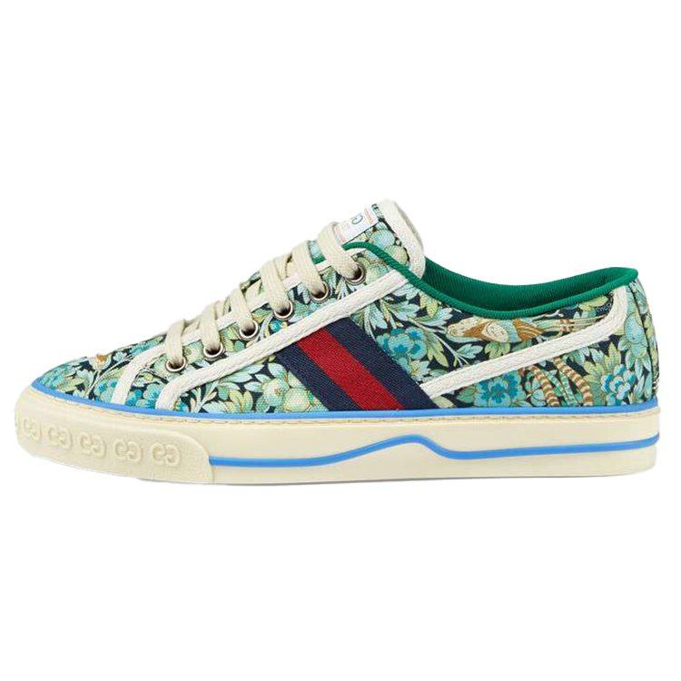 Gucci Liberty Of London X GUCCI Женские Теннисные 1977 'Цветочные - Светло-Сине-Зеленые' 606110 2H930 4862