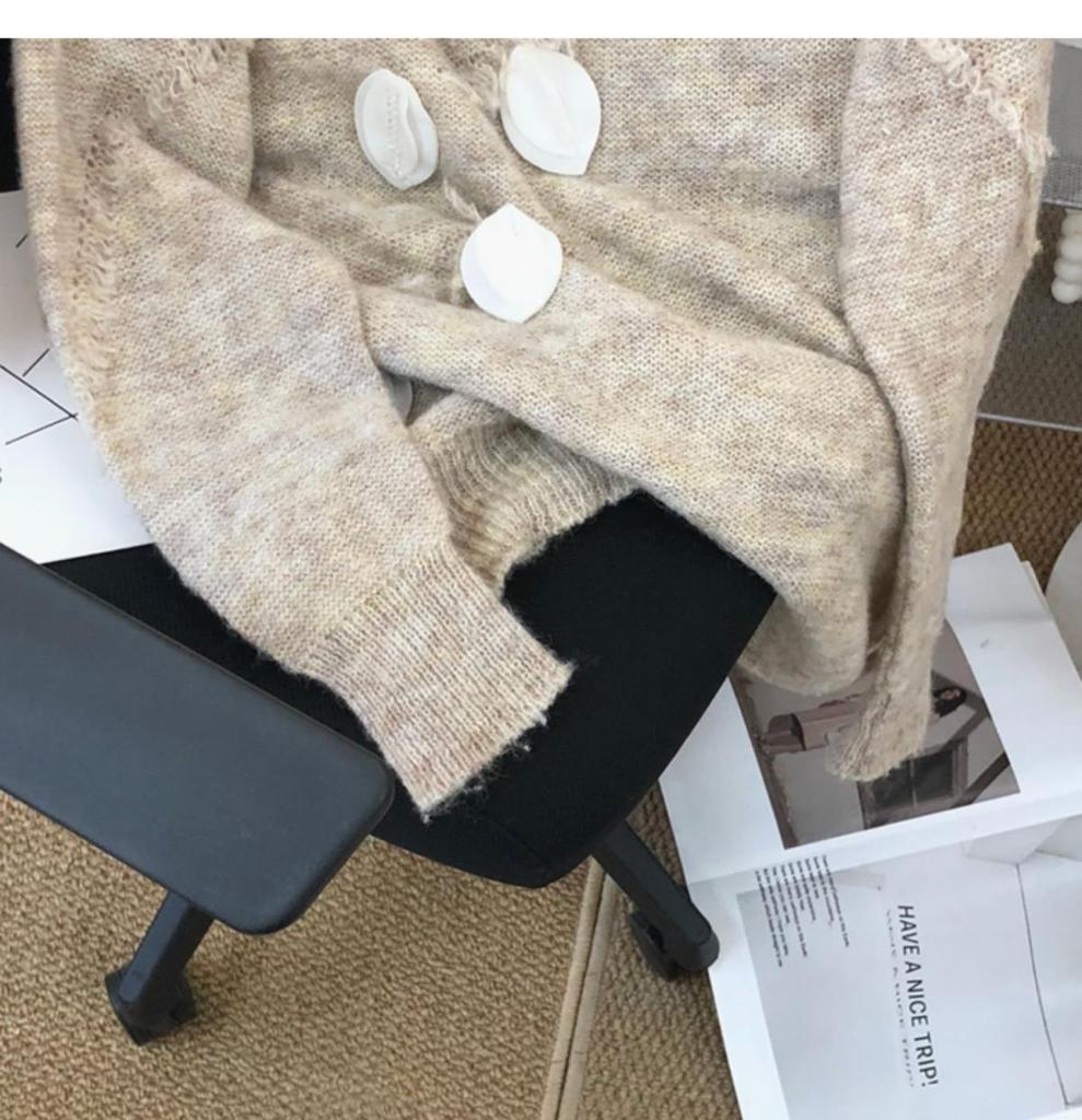 Маленький свежий пуловер с круглым вырезом, свитер для женщин, свободный свитер, осень/зима 2023, японский вязаный пуловер средней длины, женский