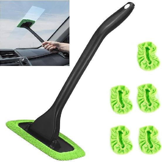 Windshield Cleaning Tool Windshield Cleaning Wand Auto Window Cleaner,5 Pieces Reusable Cloth Pads For Car Interior, Dirty Car Washing Brushes