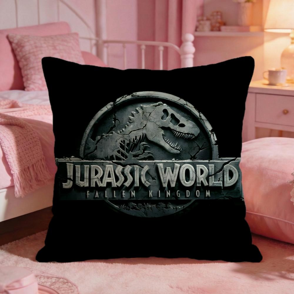 JJurassic WWorlds Movie Logo Cushion Cover Premium Comfort Reversible Pillow CoveTwo In One Design For Any Room  Car Interior