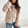 Tooxika осень и зима новый женский ретро лацкан на пуговицах короткое пальто плюшевая куртка