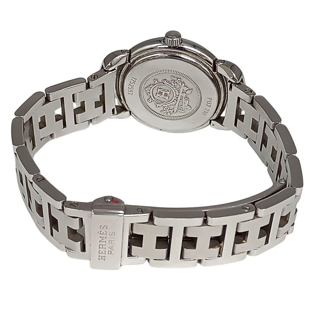 Used HERMES Pullman Date Quartz Ladies Watch Genuine / C1323