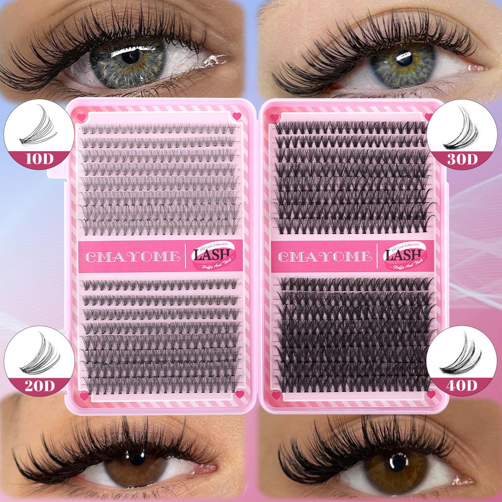 640 Tufts Of D-Curve Single Tufts Of False Eyelashes 10-16Mmdiy Dense Natural Segmented Grafting