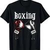 Boxing Spirit In Black with Red & Silver Gloves T Shirts Men Clothing Tops Graphic T Shirts Vintage T Shirt Camisetas Streetwear