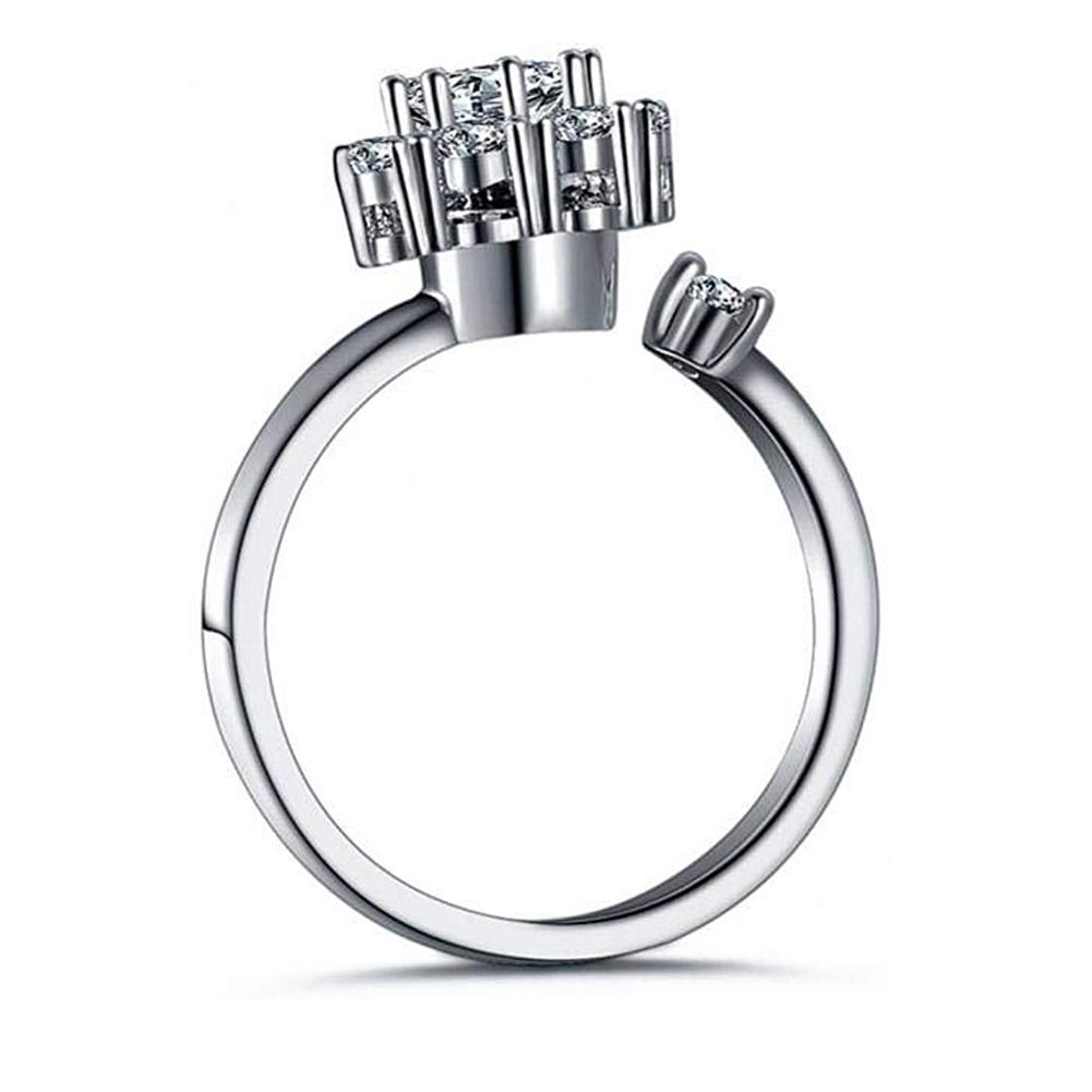 Women Lady Girl Luxury Rotatable Zircon Decoration Stylish Casual Fashion Round Ring