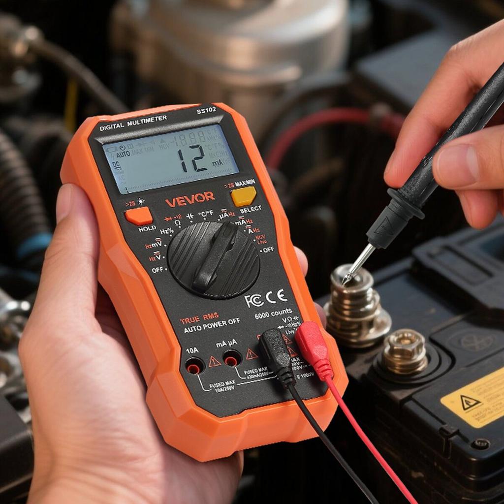 Digital Multimeter, 6000-Count TRMS DC/AC Voltmeter Current Tester, Professional NCV Multimeter for Current Voltage Resistance Capacitance Duty-Cycle