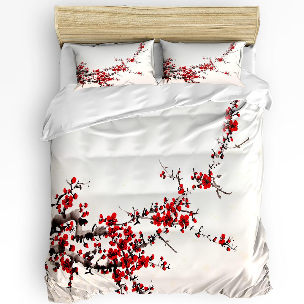 White Crane Pine Tree Art Printed Comfort Duvet Cover Pillow Case Home Textile Quilt Cover Boy Kid Teen Girl 3pcs Bedding Set