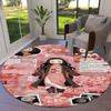 Demon Slayer Round Area Rug Carpet Rug For Living Room Bedroom Sofa Playroom Decor Nonslip Floor Mat