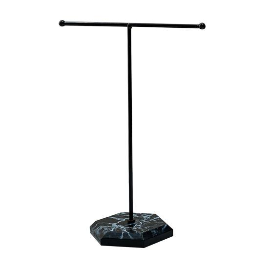 Metal T-shaped Jewelry Display Stand Necklace Holder with Stable Base Necklace Bracelet Storage Rack Jewelry Organizer