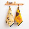 2-Pack Enlarged Cartoon Cotton Gauze Towel - 4-Layer, Soft, Lint-Free, with Hanging Loop for Babies, Kids, Kindergarten.