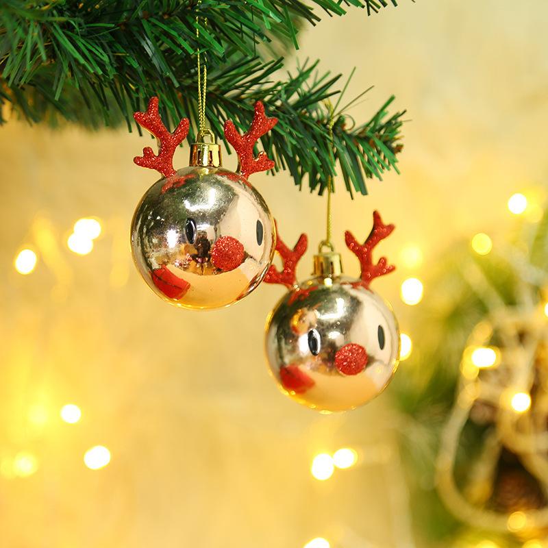 ADM 2pcs Elk Design Christmas Tree Hanging Balls