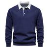 Men’s Euro Fit Long Sleeve Polo Collar Sweatshirt